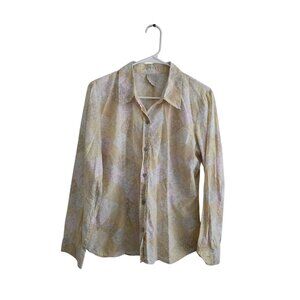 Vtg Sigrid Olsen Womens L Button Down Long Sleeve Casual Artsy Boho Y2K Top